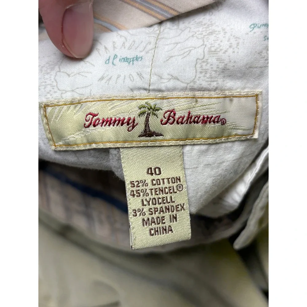 Tommy Bahama Boracay Chino Pants Mens 40X30 Sage Green Cotton Tencel Stretch
